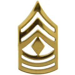 U.S. Army E8 1st Sergeant Pin Gold Plated 1"