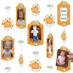 Big Dot of Happiness Little Pumpkin - Fall Birthday Party or Baby Shower Vertical Photo Garland 35 Pieces