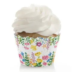 Big Dot of Happiness Wildflowers - Boho Floral Party Decorations - Party Cupcake Wrappers - Set of 12