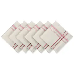DII Red French Stripe Napkin (Set of 6)