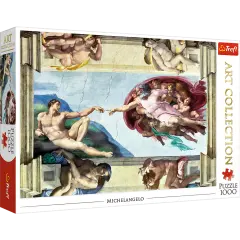 1000 Piece Jigsaw Puzzles Art Collection, The Creation of Adam by Michelangelo, Sistine Chapel, Art Puzzles, Adult Puzzles, Trefl 10590