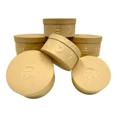 Value Pack of 3 Round Box with Embossed Santa - 2 pc. Set