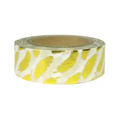 Wrapables&reg; Colorful Washi Masking Tape Gold Feathers