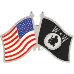 Wounded Warrior USA Flag Military Lapel Pin 1-1/4 Inches