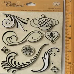 K & Company Life's Little Occasions Scroll & Ornament Black Dimensional Sticker Medley