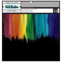 Vicki Boutin Mixed Media Foundations Paper 12"X12" 12/Pkg-Black, 140lb