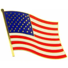 American Flag Wavy Pin 1 1/2"