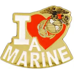 U.S.M.C. I Love A Marine Pin 1"