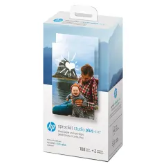 HP Sprocket Studio Plus 4x6 Photo Paper (108 Sheets) & 2 Cartridges for HP Sprocket Studio+ Printer