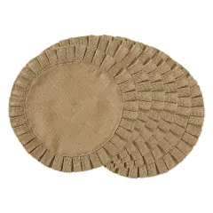 DII Natural Jute Round Ruffle TrimPlacemat Set/6
