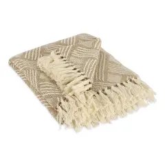 DII Natural Tone Diagonal Stripe Acrylic Throw