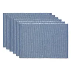 DII Variegated Light Blue Fringe Placemat (Set of 6)