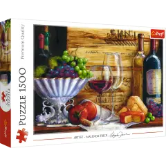 1500 Piece Jigsaw Puzzles, In The Vineyard by Malenda Trick, Still Life Puzzle with Food and Wine, Adult Puzzles, Trefl 26174