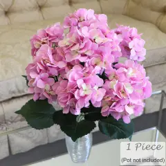 Stunning 22-Inch Pink Faux Hydrangea Bush &ndash; Elegant Artificial Flower Arrangement for Home Decor and Weddings, Floral Home by Artificial Flowers