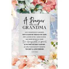 Dexsa Prayer For My Grandma Wood Plaque with Easel and Wall Hanger 6"x9"