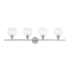 Collier 4 light Chrome and Clear glass Wall sconce