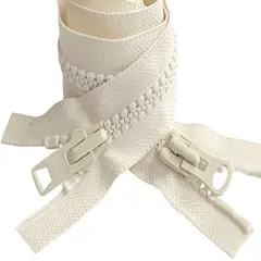 #10 Vislon Molded Separating Two-Way YKK Heavy Duty Jacket Zipper - Choose Your Length & Color - 1 Zipper Per Pack - Made in The United States (Snow White - 841, 30" Inches)