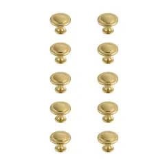 Logyn 1.3" Diameter Brushed Gold Mushroom Knob Multipack (Set of 10)