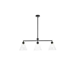Mera 3 lights black pendant