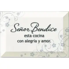 Dexsa Se&ntilde;or Bendice - Lord Bless this Home - Inspirational Saying in Spanish 4"x6" Glass Plaque with Easel