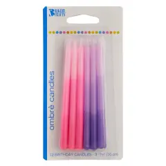 Ombre Smooth Specialty Candles, 12pc Pink & Purple