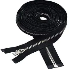 #3 YKK Lightweight Black Separating Coat Lining Zipper - Choose Your Length - Made in The United States (1 Zipper Per Pack) (72" Inches)