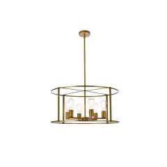 Agnys 6 lights pendant in brass