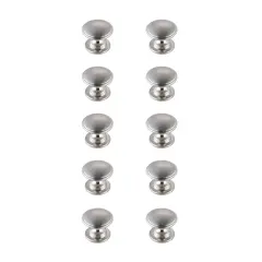 Kaid 1.2" Diameter Brushed Nickel Mushroom Knob Multipack (Set of 10)