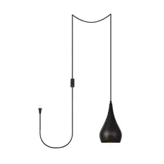 Nora 1 Light Black plug-in pendant