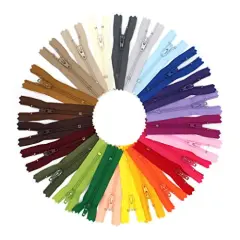 #3 Nylon Zippers - Request Your Own Colors for Your YKK Zipper Assortment - Made in The USA - (25 Zippers) (6" Inches)