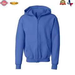 Gildan&reg; Heavy Blend Youth Full Zip Hooded Long Sleeve Sweatshirt Royal