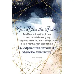 Dexsa God Bless The Police Inspirational Wood Plaque 6 inches x 9 inches
