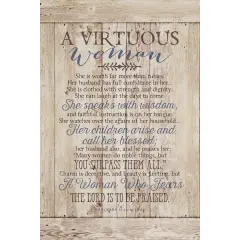 Dexsa Virtuous Woman&hellip;New Horizons Wood Plaque with Easel