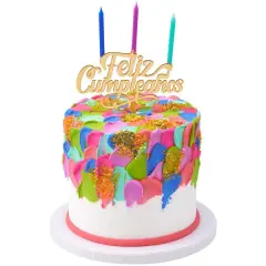 Feliz Cumplea&ntilde;os Plastic Candle Holder, 1ct