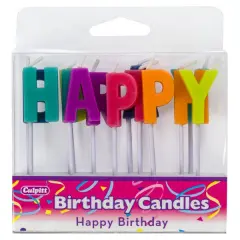 Neon Happy Birthday Letters Specialty Candles, 1 Set