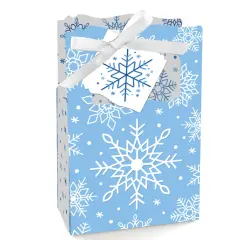 Big Dot of Happiness Blue Snowflakes - Winter Holiday Party Favor Boxes - Set of 12