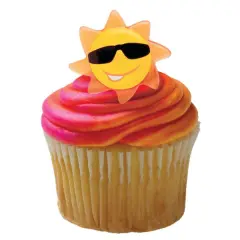 Sun Face Cupcake Rings, 12ct