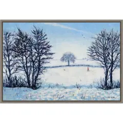 A Snowy Winters Walk by Tilly Willis Canvas Art Framed