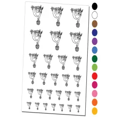 Easter Sloth with Bunny Ears and Basket Temporary Tattoo Water Resistant Fake Body Art Set Collection Red