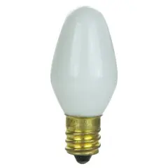 25Pk - SUNLITE 7w C7 120v E12 Candelabra Base White Bulb Warm White