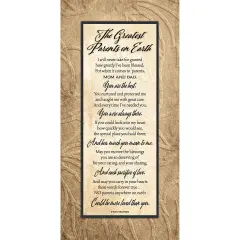 Dexsa Greatest Parents On Earth Timberland Wood Plaque 6 3/4" x 15 5/8"