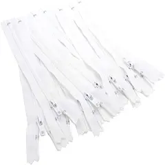 #3 Skirt & Dress White YKK Coil Closed Bottom Zippers for Sewing Craft & Apparel - Made in The United States (12 Zippers Per Pack) (90" Inches)