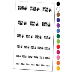 High Five Teacher Student School Temporary Tattoo Water Resistant Fake Body Art Set Collection Black