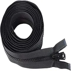 #10 Reversible Heavy Duty Molded Vislon Zipper with 2 Heads - Choose Your Length 150"&acirc;&euro;&ldquo;250" Inches - Color Black - 1 Zipper Per Pack - Made in The United States (244" Inches)
