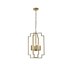 Rosenfeld 4 lights pendant in brass