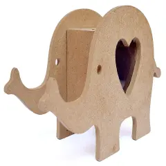 Little Birdie MDF Elephant Piggy Bank 6.5"X3.5"X2.6"-6.5"X3.5"X2.6"