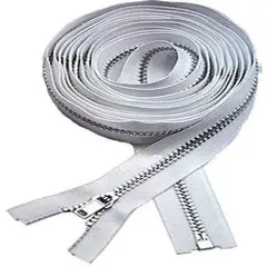 #3 YKK Lightweight White Separating Coat Lining Zipper - Choose Your Length - Made in The United States (1 Zipper Per Pack) (80" Inches)