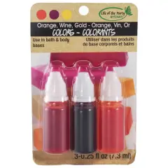 Life Of The Party Liquid Soap Dye 0.25oz 3/Pkg-Orange, Wine, and Gold