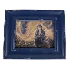 DIIFarmhouse Distressed Picture Frame Navy
