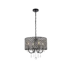 Elise 17 inch pendant in black